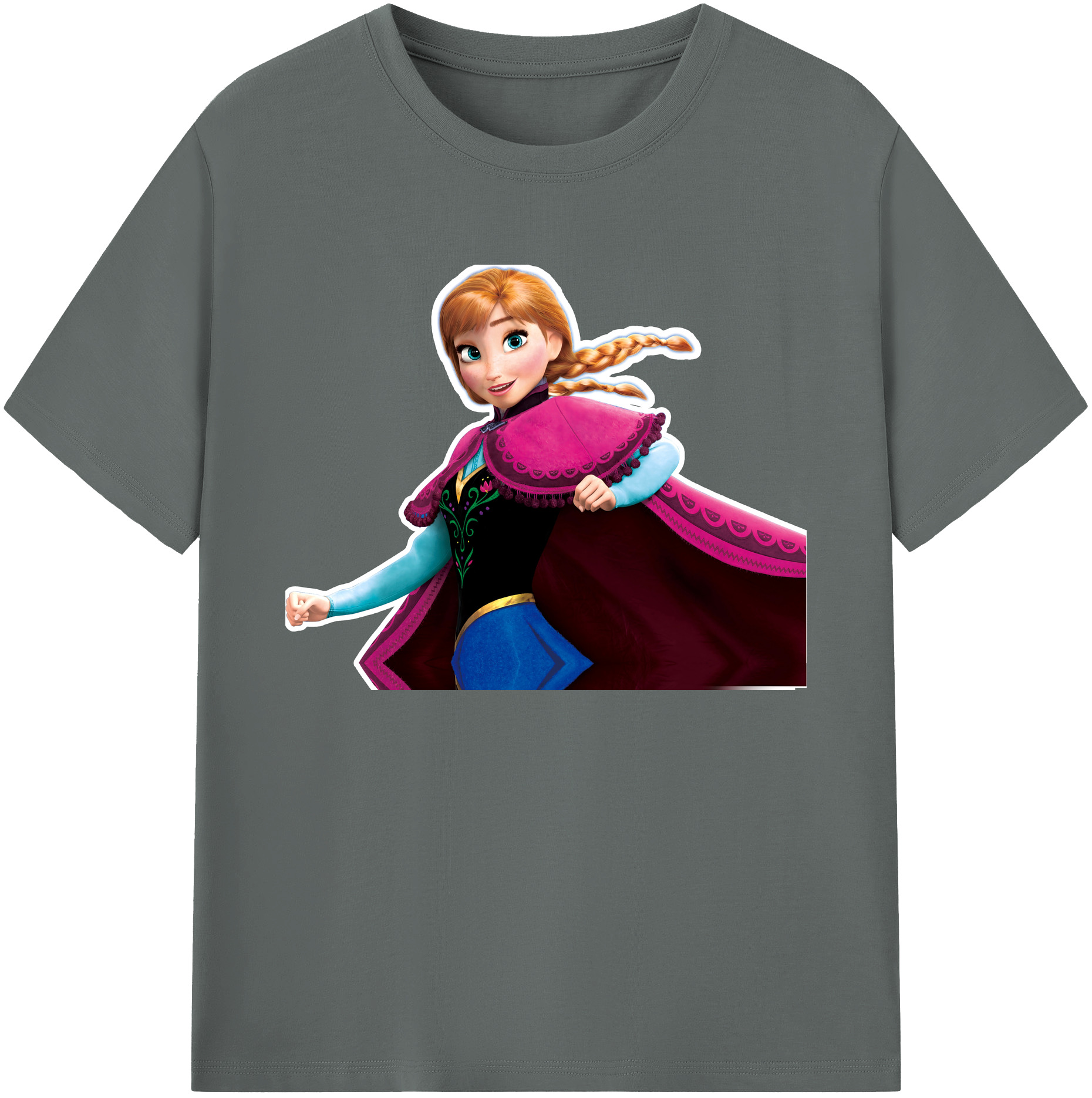 （画像用） アナと雪の女王 アンナ エルサ Frozen Anna Elsa 綿100％ メンズ半袖Tシャツ｜肌触りやわらか＆通気性